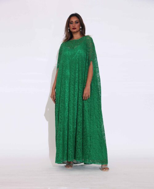 Elegant green lace maxi