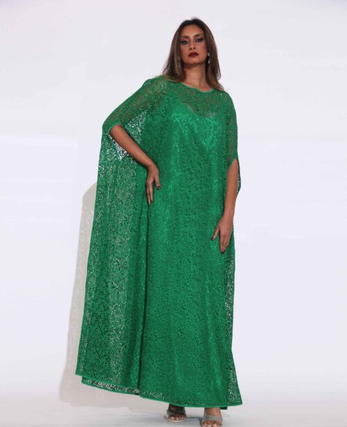 Elegant green lace maxi